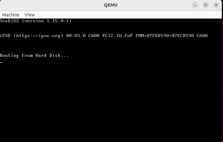 The result of loading the "minimal.img" file
