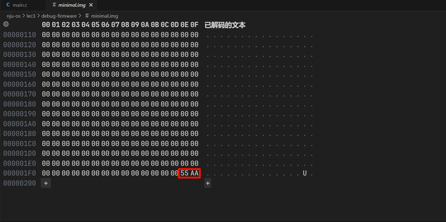 minimal.img 文件中的内容(512B)
